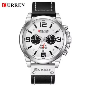 Nouvelle montre à quartz pour homme avec boîtier en alliage sport 8314, bracelet en cuir, cadran à aiguilles, étanche, date automatique, style business décontracté - Product Image 4