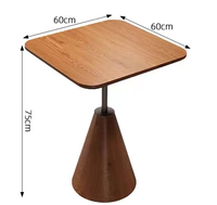 Table d'appoint carrée en bois massif de style nordique minimaliste pour café, bistrot, gîte, restaurant, table d'appoint pour bar et café