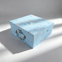 Boîtes cadeaux rigides en carton gris écologiques avec poignée, personnalisées avec logo et couleurs, pour le rangement de bijoux