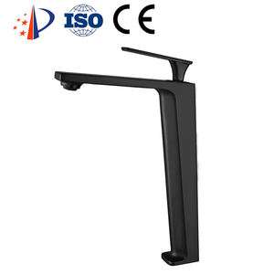 Modern Style High Brass Basin Faucet, Hot and Cold Long Basin Mixer, Chrome Black Single Hole Faucet - Product Image 2