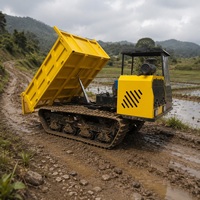 Dumper hydraulique professionnel de 5 tonnes sur chenilles tout-terrain avec chenilles en caoutchouc pour la construction en verger et l'agriculture