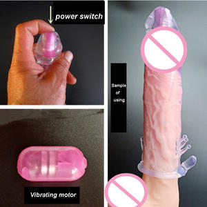 Condón exótico estimulante <span class=keywords><strong>para</strong></span> hombres, glande divertido, vibrador, alargado, mejor manga de pene extendida - Product Image 4