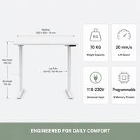 Bureau debout électrique moderne de qualité commerciale à double moteur avec structure métallique pour bureau à domicile