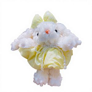 Nouveau style Porte-clés pendentif lapin en peluche dessin animé mignon à oreilles tombantes, motif de change de tenue, petit cadeau, vente en gros 20cm - Product Image 4