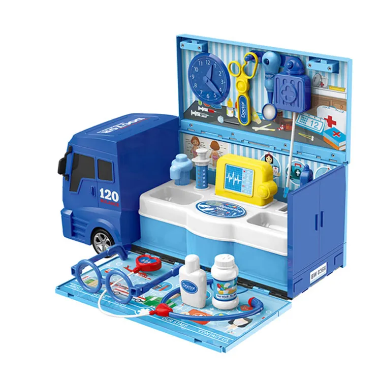 Store Truck Box Toy Doctor Set For Kids Play House 21 PCS Accessories