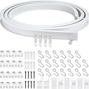 10m <strong>Corner</strong> Bath Shower Bendable Side Mounted Plastic PVC <strong>Curtain</strong> <strong>Rail</strong> for Bath - Product Image 1