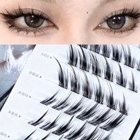 Cils synthétiques faits main style Fox, effet ailé diagonale exagéré, queue allongée, tige noire ultra-fine, européens et américains