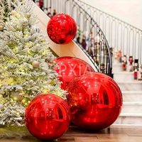 Ballons miroir gonflables rouges de grande taille, ballons brillants géants gonflables pour décorations de Noël, décorations de mariage