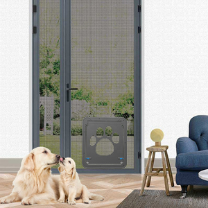 Porte <span class=keywords><strong>pour</strong></span> animaux de compagnie en maille de nylon ABS noire écologique avec clapet intérieur, <span class=keywords><strong>pour</strong></span> <span class=keywords><strong>chien</strong></span> et chat, <span class=keywords><strong>pour</strong></span> extérieur, toutes saisons, petite et grande taille - Product Image 6