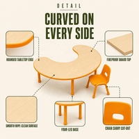 Ensemble table et chaise en plastique pour enfants, design moderne, réglable, écologique, pour l'apprentissage et le dessin, utilisation en extérieur, école, maternelle