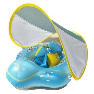 PVC <b>Inflatable</b> Child Swim Ring with Sun Canopy Foldable Portable Thickened Leak Proof <b>Pool</b> Float Factory Supply - Product Image 5