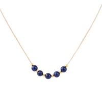 Collier long en pierre naturelle Lapis Lazuli et perles, style bohème unisexe, design de niche, vente en gros Woying