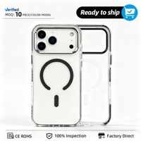 Casing Magnetik Tipis Transparan Pelindung Tepi Grosir 2500GS TPE Cover Transparan Ready Stock untuk iPhone 17 16 15 Pro Max