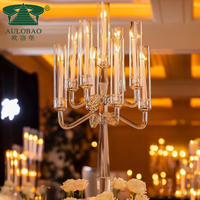Grand chandelier en acier inoxydable pour événements de mariage, chandelier à bougies coniques