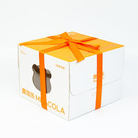 Boîte à gâteau personnalisée avec logo, en carton alimentaire avec poignée, pour mariage, banquet, anniversaire, boîte cadeau portable avec fenêtre en PET