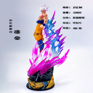 Statua da Collezione Super Warrior Son Wukong con Base Fiamma Energetica, Figurina in PVC Bianca, Giocattolo Anime Premium, Decorazione per Scrivania - Product Image 4