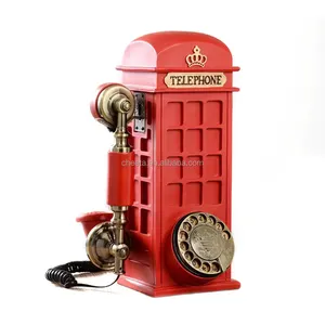 Wedding Red Classic Antique Dial Photo Booth Audio Guestbook Recording Telephone Classic Black Rotary Audio Guest Book Phone