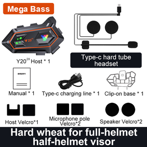 Y20 2X 2 Kişilik İnterkomlu Motosiklet Kaskı İnterkom Kulaklığı Uzun Pil Ömrü - Product Image 6
