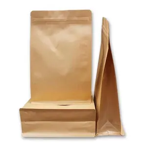 KM-bolsa de papel Kraft con cierre hermético, sellable por calor, color marrón, impresión personalizada de alta calidad, Logo de comida
