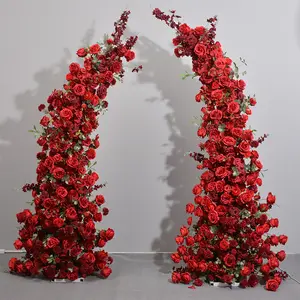 Vendita calda Nuova struttura del corno del fondo di arte del fiore artificiale della decorazione di nozze Arco della disposizione dei fiori che contengono la struttura del ferro