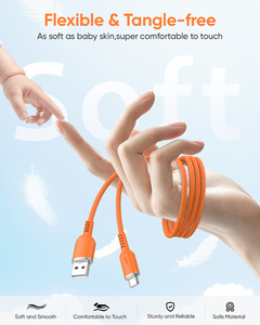 SUNGUY 18W Fast <b>Charging</b> Cable Silicone Phone Charger USB Data Power Cable for Mobile Phone Car Use - Product Image 2