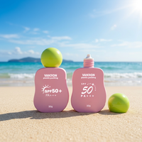 Flacon vide de 30g pour crème solaire, en plastique, avec bouchon en forme de boule mignon, flacon cosmétique souple pour crème solaire, lotion, conteneur cosmétique de voyage