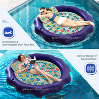 Esterilla flotante para bronceado, tamaño adulto, piscina, colchón de agua de PVC, cama, flotadores inflables para piscina con almohada, agujeros de refrigeración, tumbona