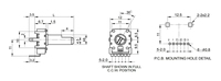 Potentiomètre linéaire de contrôle de volume B103 B203 B503 1k 10k Ohm A25k C100k, potentiomètre rotatif stéréo à 6 broches pour mixeur
