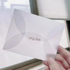 Оптовая продажа, прозрачные конверты из белой бумаги B6 C4 C5, непрозрачные конверты из прозрачного стекла на заказ, благодарственная открытка с восковой печатью, наклейка