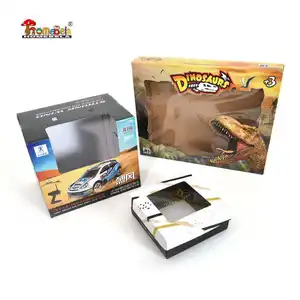 Venta al por mayor precio barato caja de cartón corrugado cajas de embalaje personalizadas para juguetes de regalo de embalaje con ventana de plástico transparente
