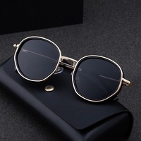 Trendy Retro Punk Oval Güneş Gözlüğü Erkekler Avrupa Amerikan Orta-Büyük Kafa PC Çerçeve UV400 Açık Güneş Gözlükleri Hediye streetwear