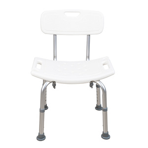 Silla de ducha de aleación de aluminio, altura ajustable, asiento antideslizante con respaldo para personas mayores, embarazadas, discapacitadas, seguridad en el baño - Product Image 1