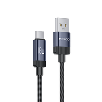 Kabel Data USB ke Type-C Yesido 1 Meter 18W Pengisian Cepat, Casing Aluminium Alloy, Tembaga Berkualitas Tinggi CA204C