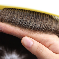 Prothèse capillaire complète en dentelle pour hommes, cheveux européens, 8x10, 6 pouces, en stock, en cheveux humains, avec dentelle suisse complète