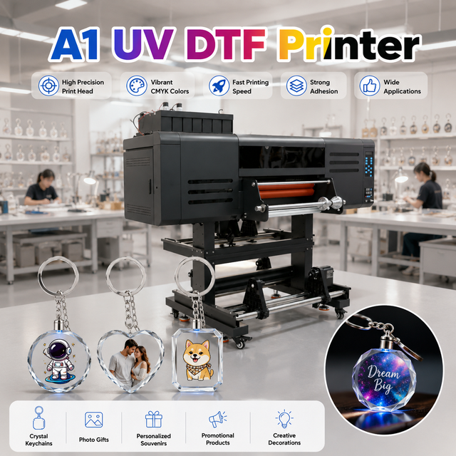 XINMEI Automatic Industrial OEM ODM Epson I3200/I1600/XP600 Printheads UV DTF Printer Crystal Sticker Printing Machine 24inch