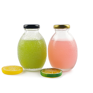 Mignon Spécial 250ml Ovale <span class=keywords><strong>Orange</strong></span> Peel Grenade Forme Boisson Bouteille En Verre Avec Bouchon En Métal Cold Brew Thé Café Jus Frais - Product Image 3