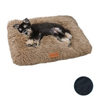 Coussin pour chien, canapé pour animaux de compagnie, lavable, en peluche, lit chaud pour chien, tapis antidérapant pour chat, lit moelleux et confortable pour l'hiver, tapis de couchage confortable pour animaux de compagnie