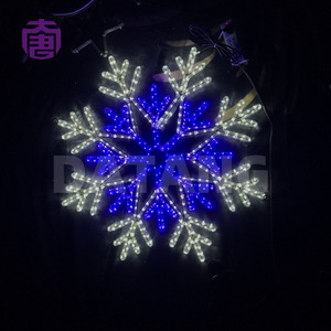 Outdoor Commercial Christmas Decoration 2d Customizable Color Led Snowflake Motif Lights - Product Image 3