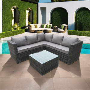 Set Divano Angolare da Giardino E-leisure in Rattan Intrecciato da 4 Pezzi, Arredo da Esterno dal Design Moderno - Product Image 4