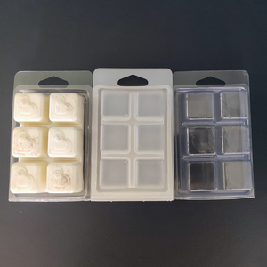 Manufacture PP 6 cavity white wax melt clamshell frosted blister packaging box wax melts clamshell plastic