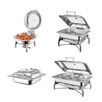 Chauffe-Plats Hydrauliques Modernes Dorés avec Couvercle Roulant pour Buffet – Présentoir Chauffant pour Aliments, Idéal Mariages, Hôtels et Restaurants – En Promotion