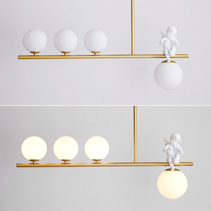 Lustre LED suspendu en forme de boule de verre, design nordique moderne, éclairage d'intérieur, Luminaire décoratif de plafond, idéal pour un <span class=keywords><strong>salon</strong></span>, une chambre à coucher ou une cuisine - Product Image 4