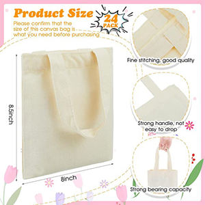 Bolsas de mano de sublimación con logotipo imprimible en blanco, tamaño personalizable, bolso de lona de color sólido, bolso de hombro liso de algodón de lona, mini - Product Image 6