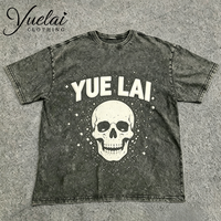 T-shirts pour hommes en coton 100% avec logo personnalisé, service OEM, style vintage délavé, coupe ample, tendance et décontractée pour l'été