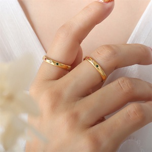 New Arrival Stainless Steel <b>Ring</b> Gold Plated <b>Cz</b> Zircon Finger <b>Ring</b> Jewelry - Product Image 3