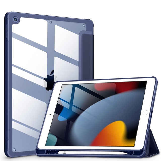 Magic Pencil Holder Flip PU Tablet Leather Smart Clear PC Shell ipad case Tablet Silicone Cover for iPad 9.7 5/6/7th Air 1st 2nd