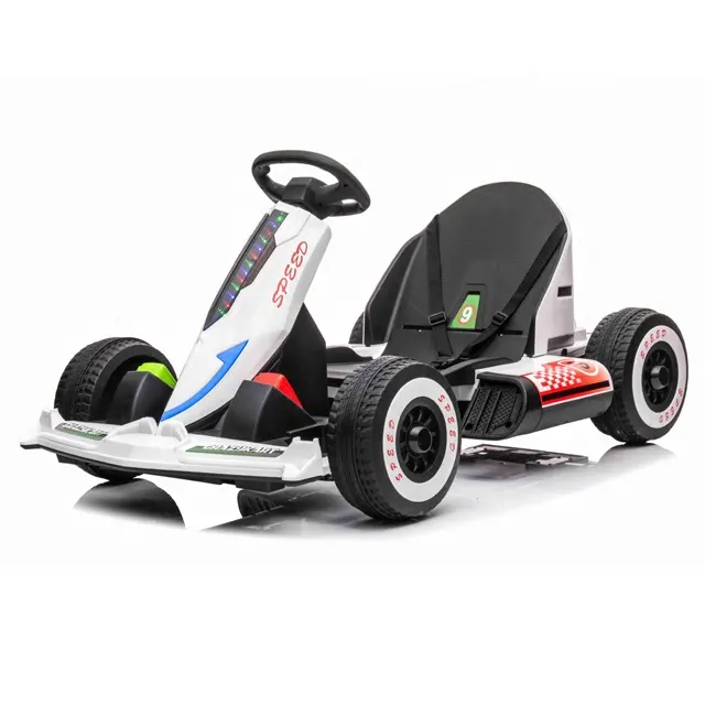 Pedal de carrera al aire libre de Doble accionamiento Go Karting Velocidad ajustable Niños Paseo eléctrico en coche Control remoto Go Cart con indicador de potencia