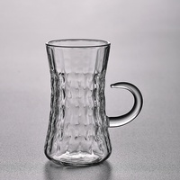 Tasse à thé de style européen haut de gamme pour l'après-midi tasse à café turque en verre haut moderne soucoupe tasse à thé noir pour la maison
