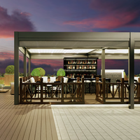 Auvent de pergola extérieur étanche 4x3 auvent de jardin motorisé en aluminium bioclimatique système de toit gazebo persiennes kits de pergola pavillon