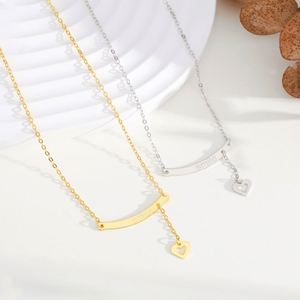 Collares delicados de plata S925 en capas Dylam para mujer, chapados en oro de 18 quilates, con colgante de corazón sonriente, joyería para mujer - Product Image 2
